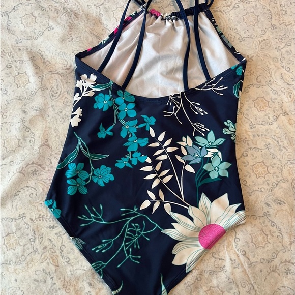 Kanu Surf Pink and Blue One Piece Swimsuit Vibrant Floral Design - Picture 2 of 8
